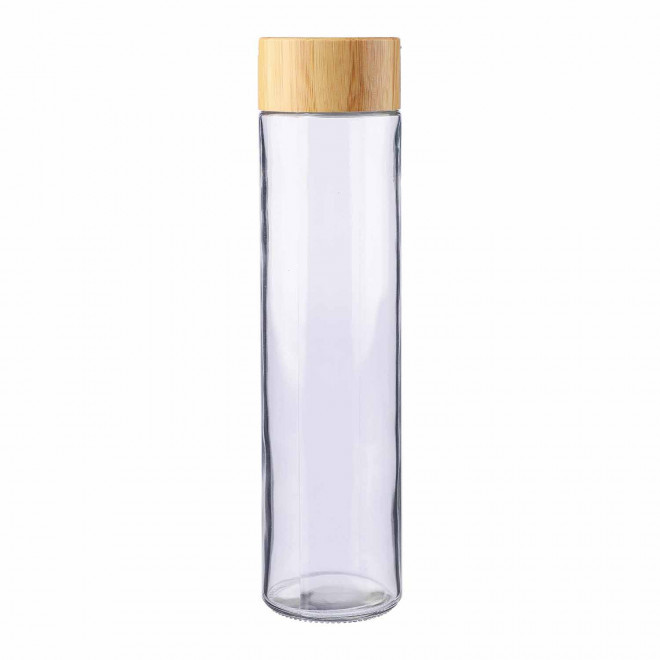 BOUTEILLE PERSONNALISABLE EN VERRE ET BAMBOU 500ML 'BALS'