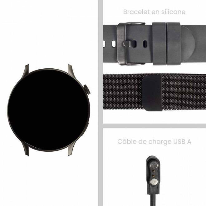 MONTRE CONNECTEE AVEC 2 BRACELETS PERSONNALISABLE 'STYLTY'