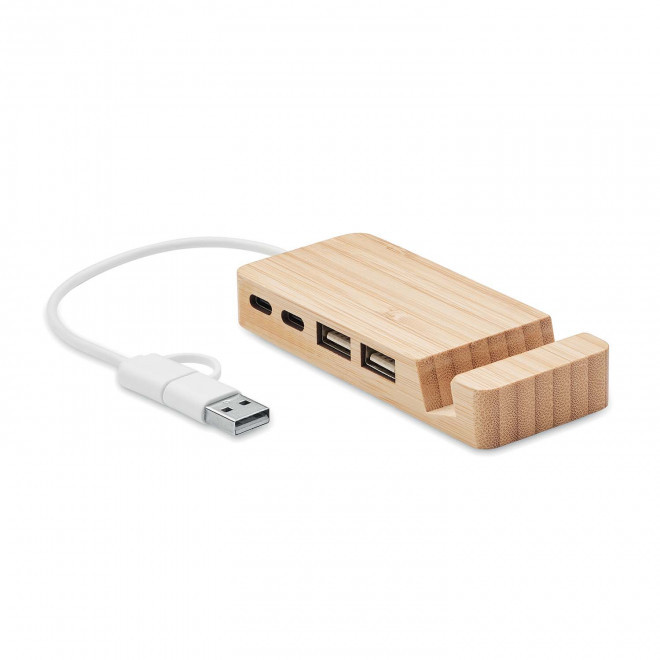 HUB DOUBLE USB ET SUPPORT TEL PERSONNALISABLE 'HUPPO'
