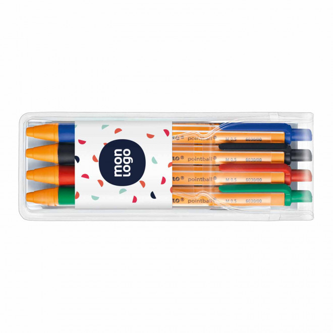SET 4 STYLOS ROLLER STABILO PERSONNALISABLE 'POINTBALL'