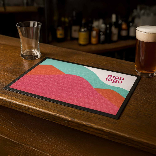 TAPIS DE BAR AVEC LISERE PERSONNALISABLE 'BARTO'
