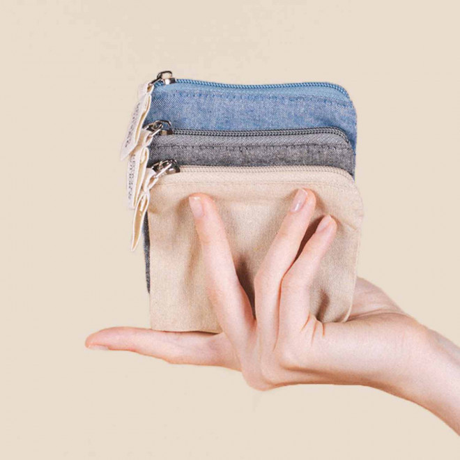 PORTE MONNAIE PERSONNALISE COTON RECYCLE 'BLAZE DENIM'