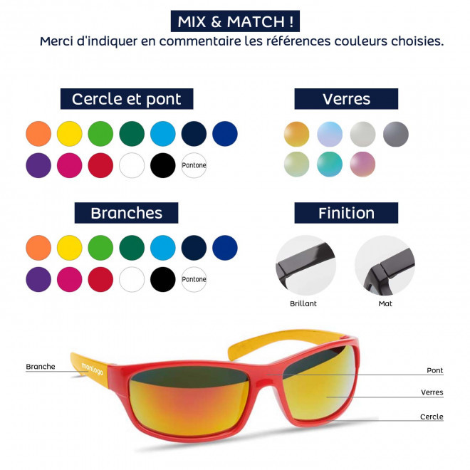 LUNETTES SOLEIL PERSONNALISABLES SUR MESURE 'TARLA SPORTO'