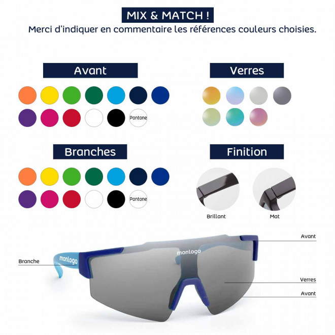 LUNETTES SOLEIL PERSONNALISABLES SUR MESURE 'TARLA SPORT'