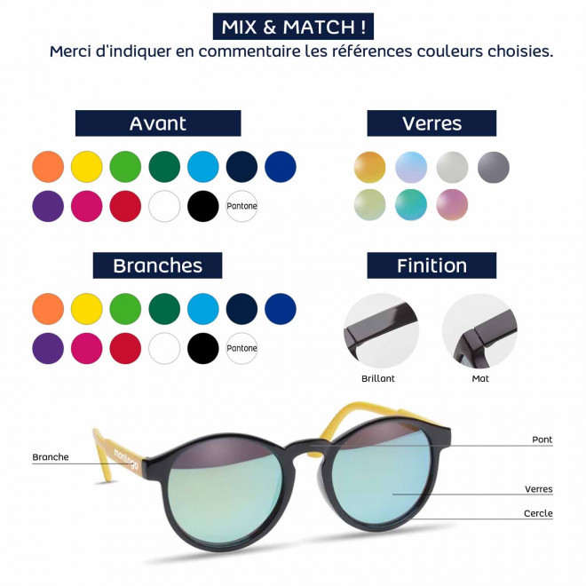 LUNETTES DE SOLEIL PERSONNALISABLES SUR MESURE 'TARLA RONDE'