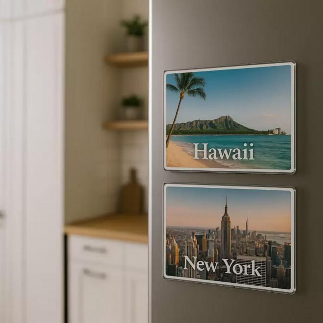 MAGNET EN ACRYLIQUE RECTANGLE PERSONNALISABLE 'COURSAS'