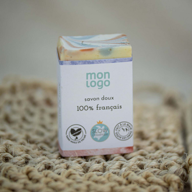 SAVON DOUX BIO 100G PERSONNALISE 'MOUSSING FRANCE' 