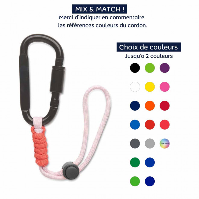 PORTE BOUTEILLE PERSONNALISABLE AVEC MOUSQUETON 'WATA'