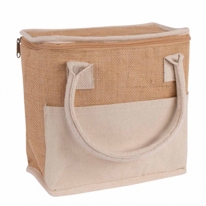 SAC ISOTHERME PERSONNALISABLE COTON ET JUTE 'CHIC'