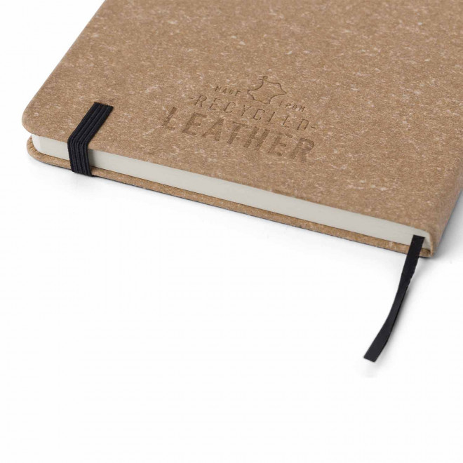 CARNET A5 EN CUIR RECYCLE PERSONNALISABLE 'MORALO'