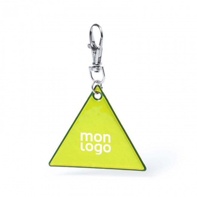 PORTE CLE REFLECHISSANT PERSONNALISABLE 'OVIO TRIANGLE'