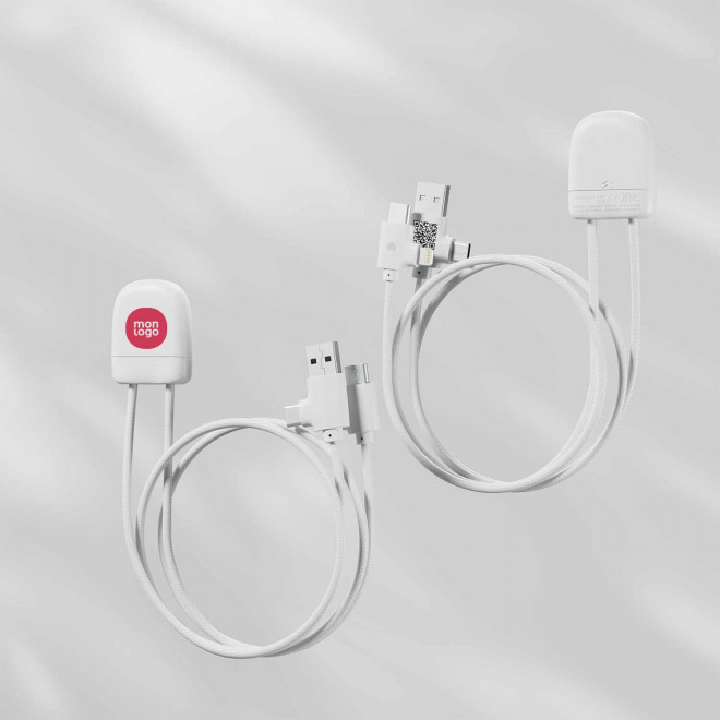 CABLE CHARGE CONNECTE BLUETOOTH® PERSONNALISABLE 'ICE TAG'