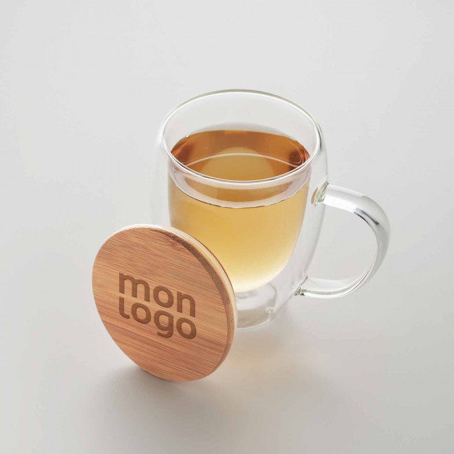 MUG VERRE PERSONNALISABLE DOUBLE PARROI 350 ML 'AFTA'