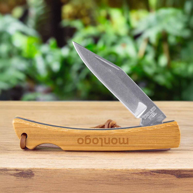 COUTEAU PLIABLE MANCHE BAMBOU PERSONNALISABLE 'HABAKA'