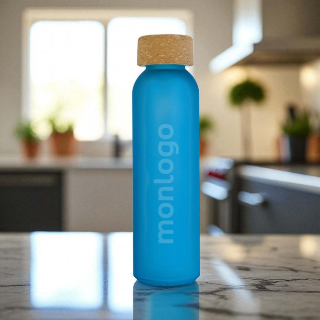 BOUTEILLE VERRE RECYCLE PERSONNALISABLE 'LODO LIEGE COLOR'