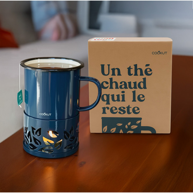 MUG EMAILLE PERSONNALISABLE SUPPORT CHAUFFANT 'COOKUT'