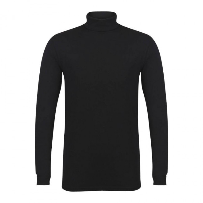 TEE-SHIRT PERSONNALISÉ COL ROULÉ HOMME 'FOLY' - noir