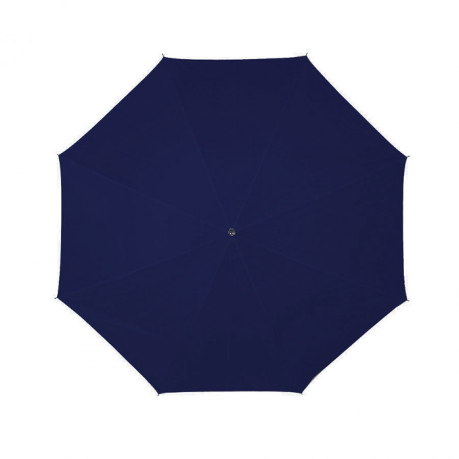 PARAPLUIE PUBLICITAIRE MANCHE DROIT OUVERTURE AUTO 'ABERDEEN BOIS' - bleu marine
