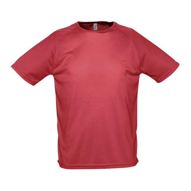 T-SHIRT PERSONNALISÉ RESPIRANT HOMME 'SPORTY' 140 GR/M² - rouge