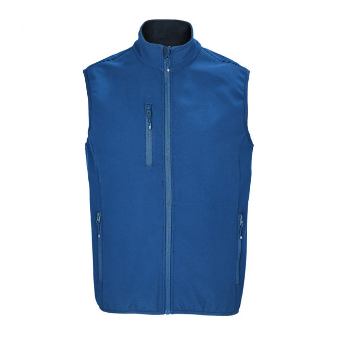 VESTE ZIPPÉE PERSONNALISÉE HOMME SOFTSHELL SANS MANCHES 'FALCON BW' - bleu royal