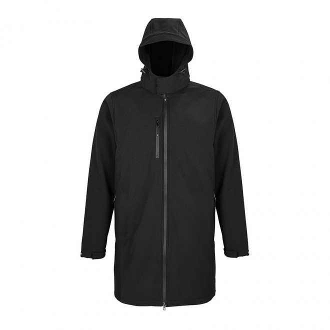 MANTEAU LONG SOFTSHELL PERSONNALISÉ HOMME NEOBLU® 'ACHILLE' - noir