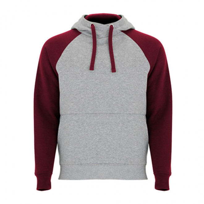 SWEAT-SHIRT A CAPUCHE PERSONNALISÉ 'RAPHAEL DUO'  - gris/bordeaux