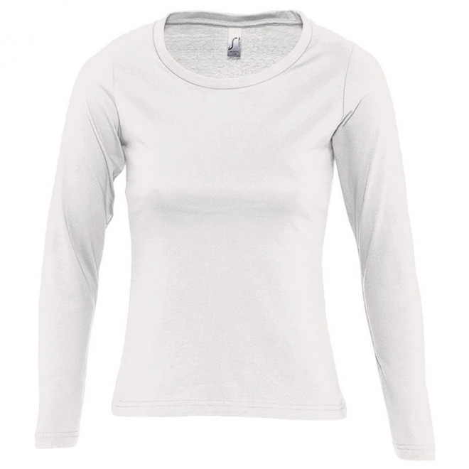 TEE-SHIRT PERSONNALISÉ FEMME MANCHES LONGUES 'MAJESTIC' BLANC 150 GR/M² - blanc