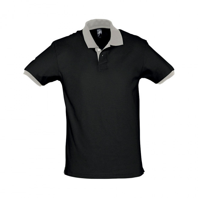 POLO PERSONNALISÉ BICOLORE 'PRINCE' 200 GR/M² - noir/gris clair
