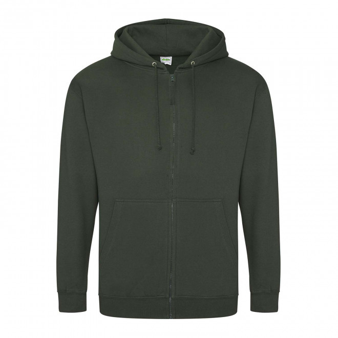 SWEAT ZIPPÉ PERSONNALISÉ À CAPUCHE HOMME 'CLUN' - vert forêt