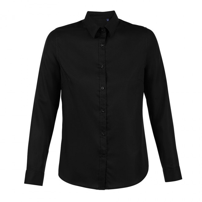 CHEMISE SANS REPASSAGE FEMME PERSONNALISÉE NEOBLU® 'BLAISE' - noir