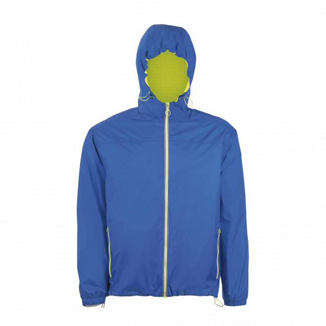 VESTE COUPE VENT PERSONNALISEE 'SKATE' - bleu royal / jaune fluo