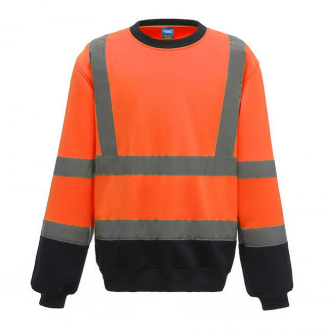 SWEAT HAUTE VISIBILITÉ PERSONNALISÉ YOKO® 'GUIDO'  - orange/navy