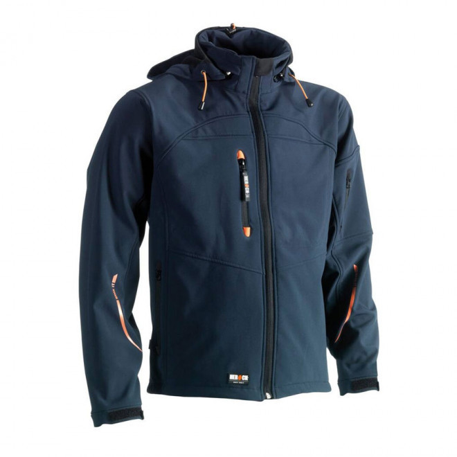 VESTE PERSONNALISABLE SOFTSHELL À CAPUCHE HEROCK® 'SEAN' - navy