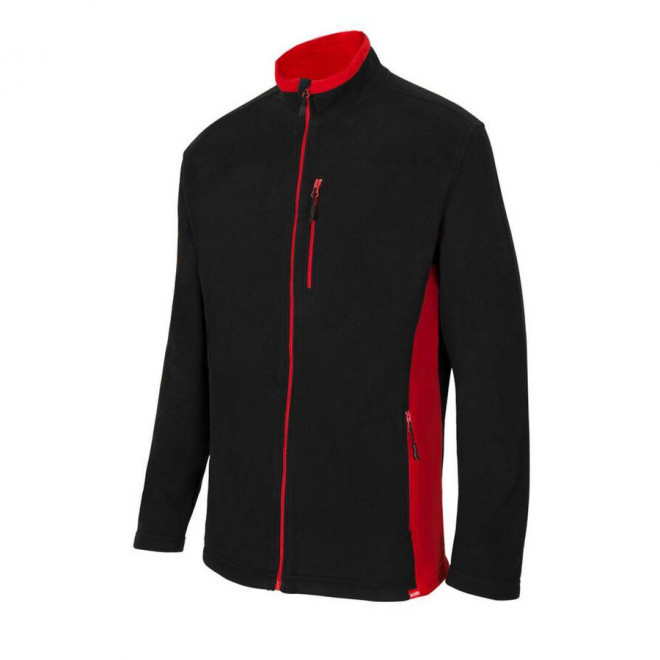 VESTE POLAIRE BICOLORE PERSONNALISABLE 'ALLAN' - black/red