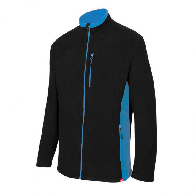 VESTE POLAIRE BICOLORE PERSONNALISABLE 'ALLAN' - black/skyblue