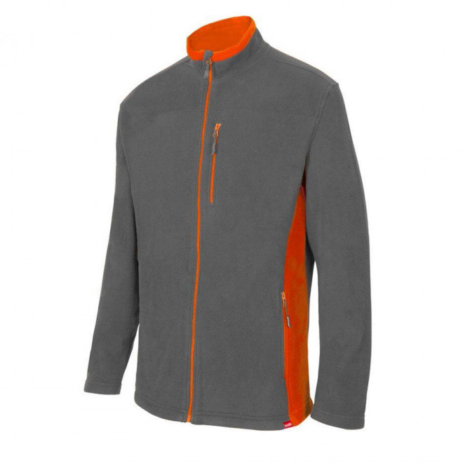 VESTE POLAIRE BICOLORE PERSONNALISABLE 'ALLAN' - grey/orange
