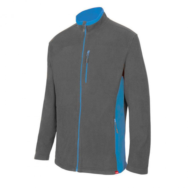 VESTE POLAIRE BICOLORE PERSONNALISABLE 'ALLAN' - grey/skyblue
