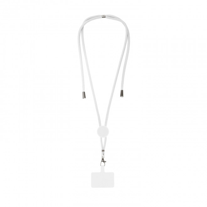 TOUR DE COU TELEPHONE PERSONNALISABLE 'MOBILA ROND' - blanc