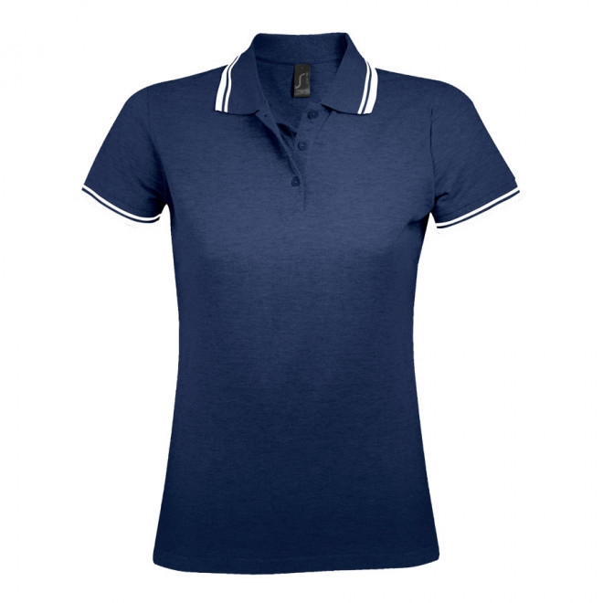 POLO BICOLORE PERSONNALISABLE FEMME 'PASADENA' 200 GR/M² - marine/blanc