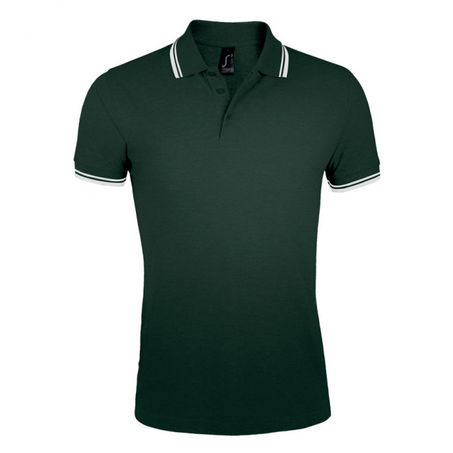 POLO BICOLORE PERSONNALISABLE HOMME 'PASADENA' 200 GR/M² - vert forêt/blanc