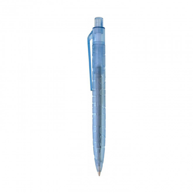 STYLO EN BOUTEILLE RECYCLEE PERSONNALISABLE 'BOTTLAY' - bleu transparent