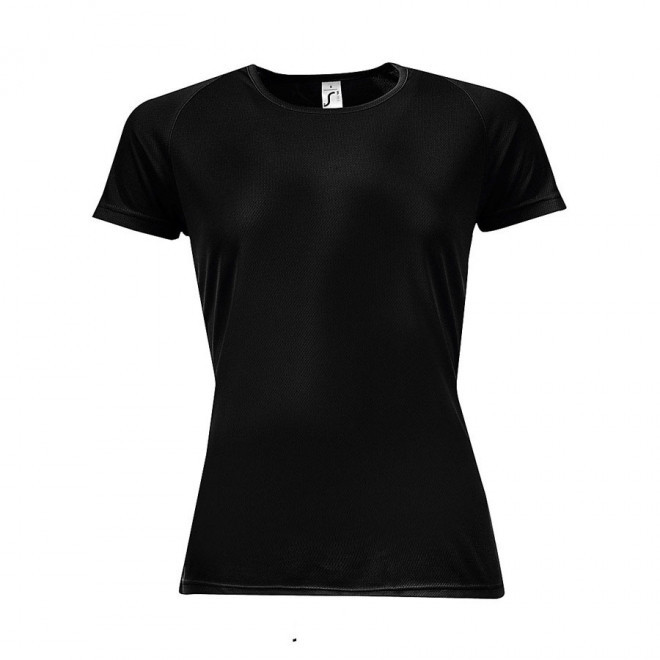 TEE-SHIRT PERSONNALISÉ RESPIRANT FEMME 'SPORTY' 140 GR/M² - noir
