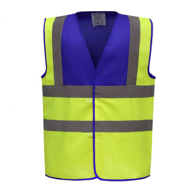 GILET DE SÉCURITÉ PERSONNALISÉ 'SECUR' - royal/yellow