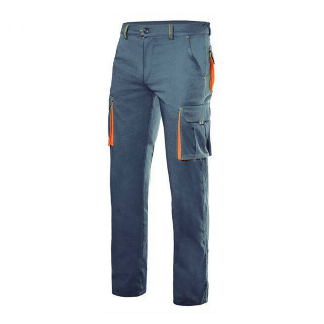 PANTALON PERSONNALISÉ DE TRAVAIL VELILLA® 'CAPTURE' - grey/orange