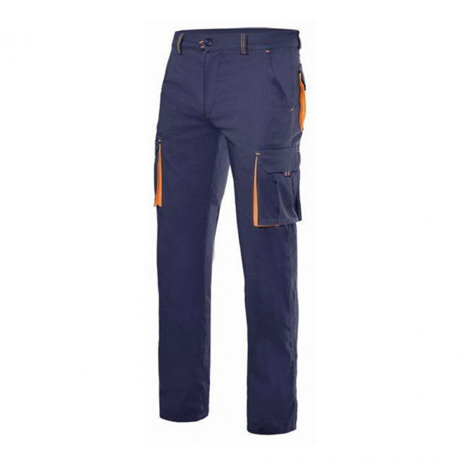 PANTALON PERSONNALISÉ DE TRAVAIL VELILLA® 'CAPTURE' - navy/orange