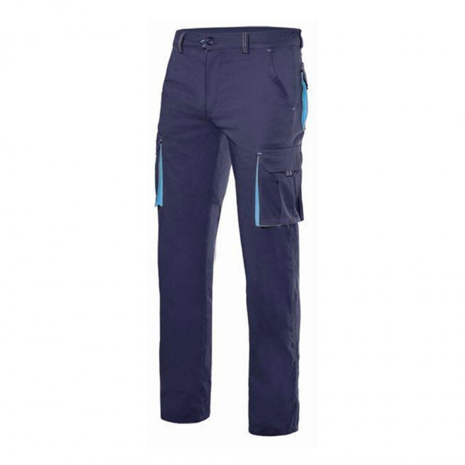 PANTALON PERSONNALISÉ DE TRAVAIL VELILLA® 'CAPTURE' - navy/skyblue