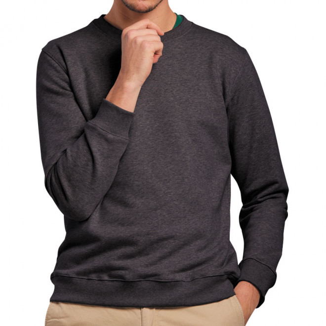 SWEAT PERSONNALISÉ MADE IN FRANCE LES FILOSOPHES® 'VOLTAIRE' - gris foncé chiné