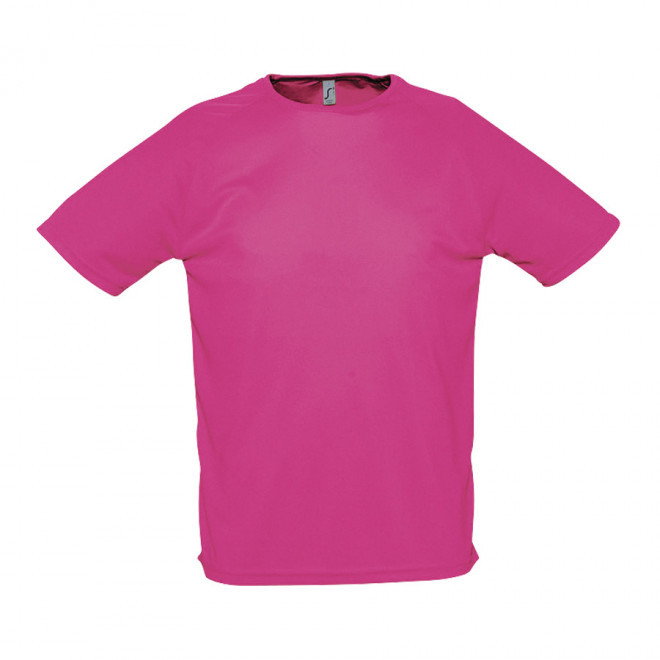 T-SHIRT PERSONNALISÉ RESPIRANT HOMME 'SPORTY' 140 GR/M² - rose fluo