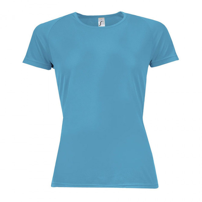 TEE-SHIRT PERSONNALISÉ FEMME 'SPORTY' - RAPIDE 4J - aqua