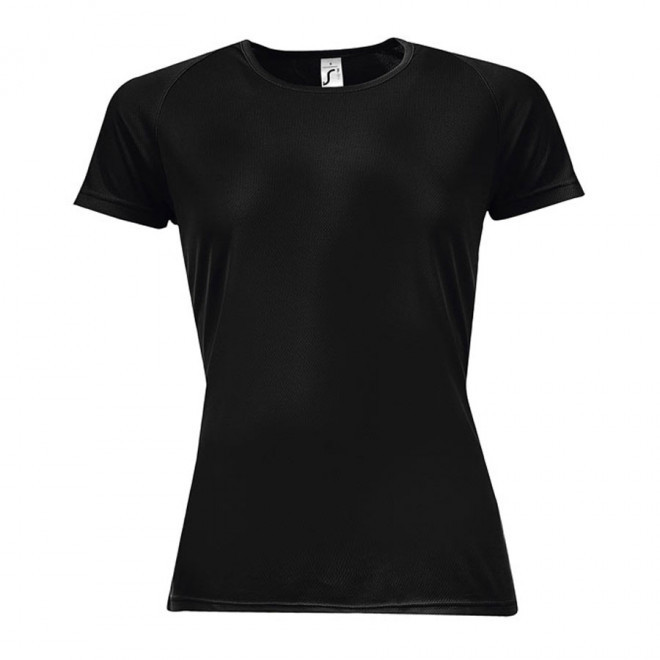 TEE-SHIRT PERSONNALISÉ FEMME 'SPORTY' - RAPIDE 4J - noir